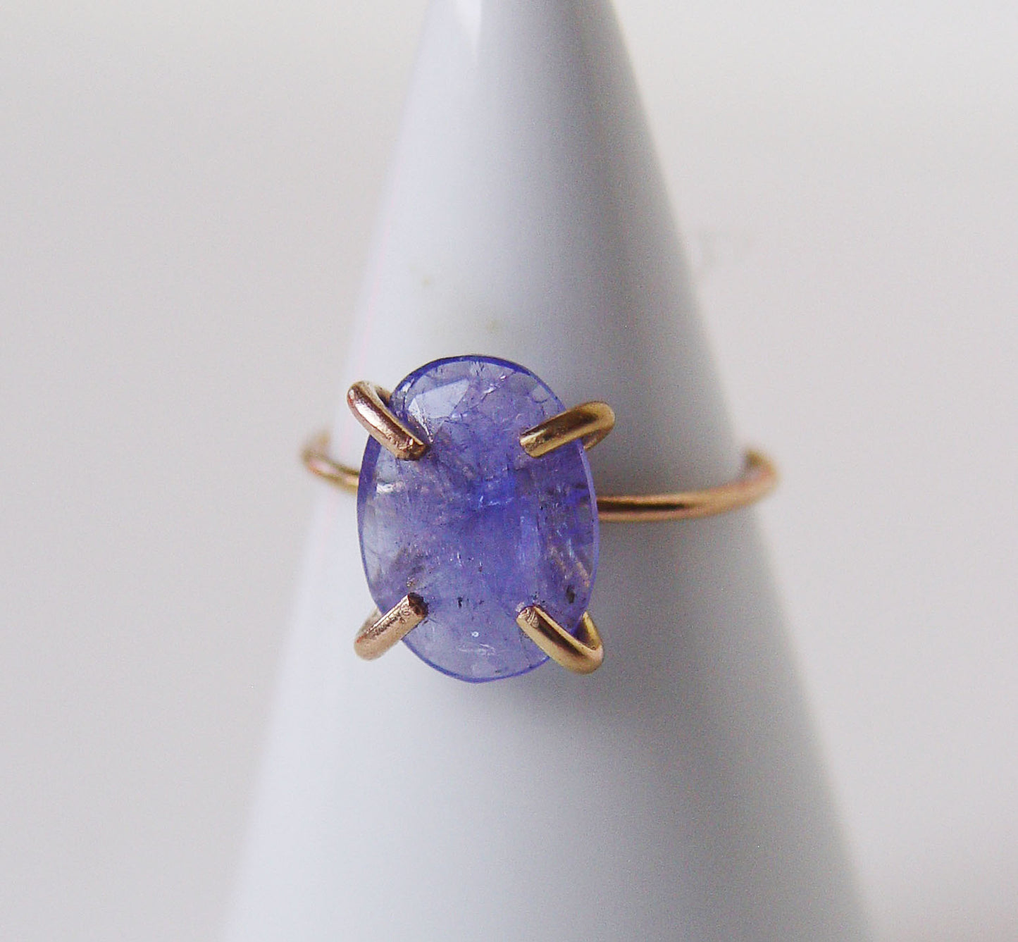 Handmade BlueTanzanite Gold Filled Ring: December Birthstone - Purple Gemstone Engagement Jewelry