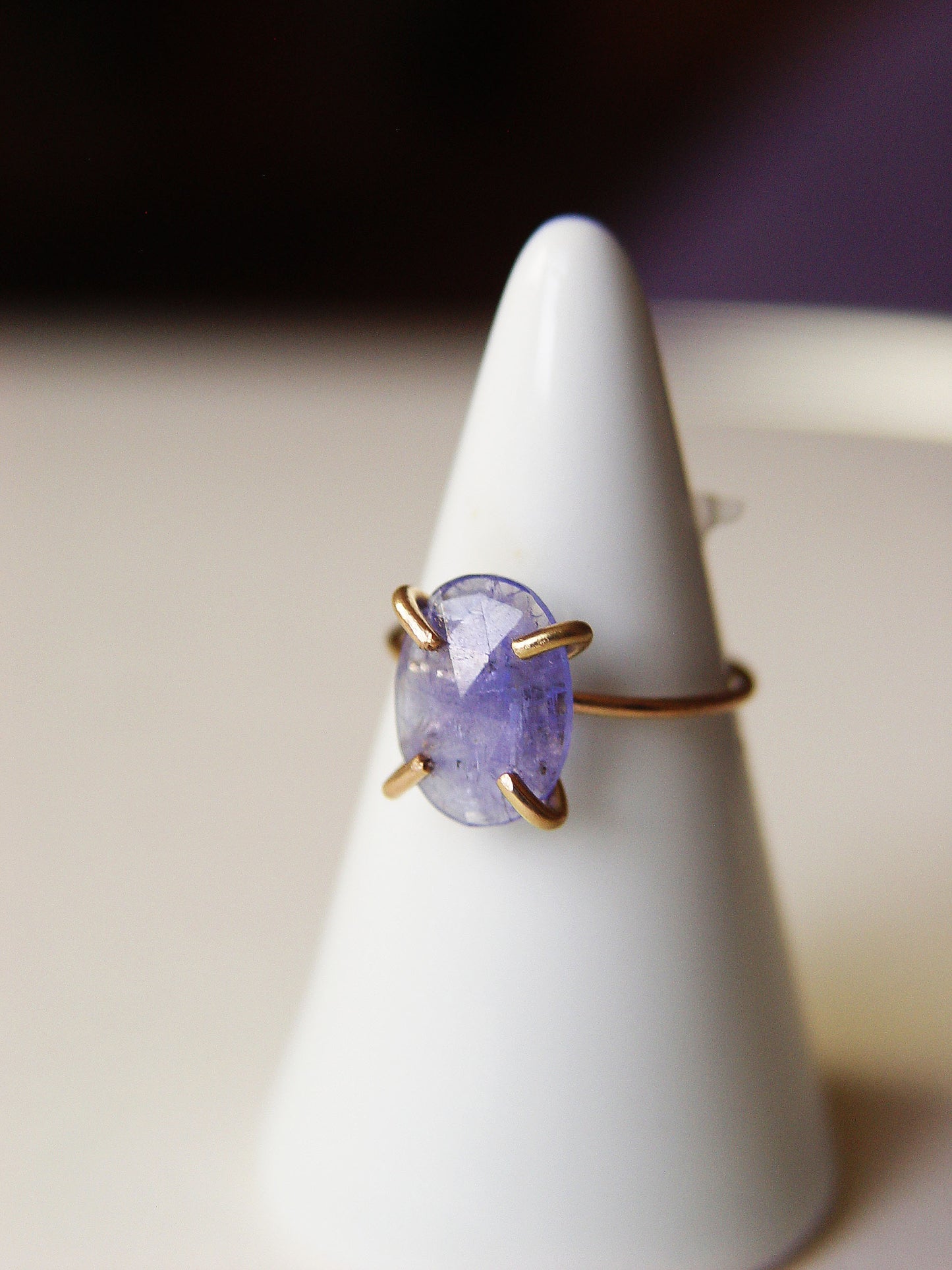 Handmade BlueTanzanite Gold Filled Ring: December Birthstone - Purple Gemstone Engagement Jewelry