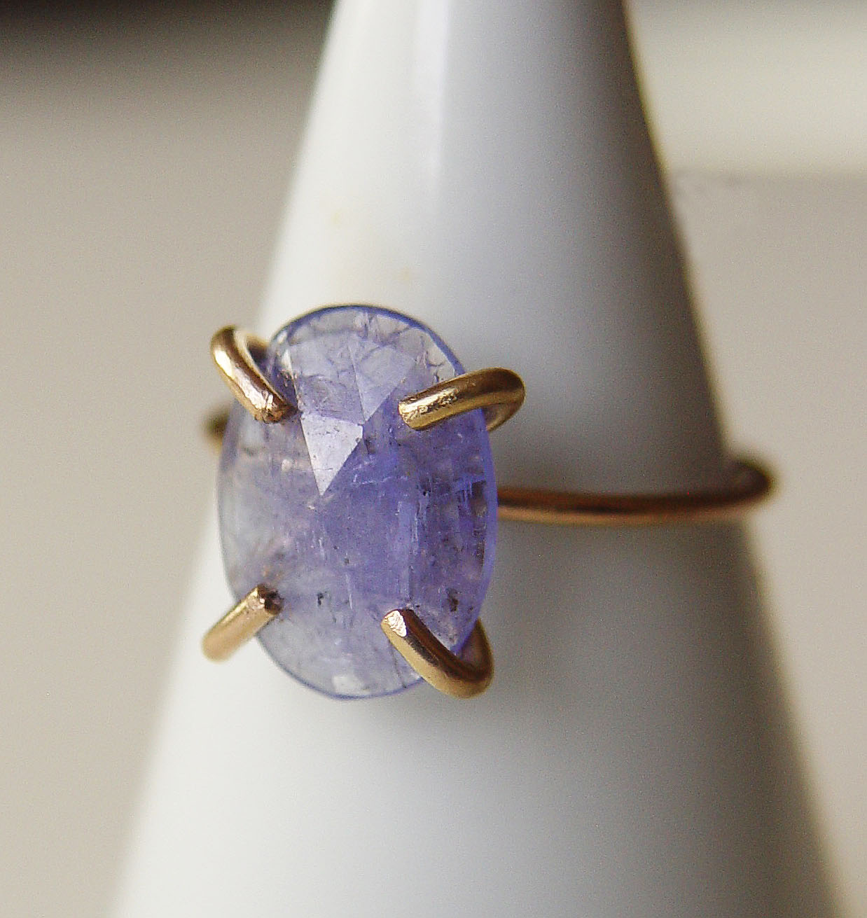 Handmade BlueTanzanite Gold Filled Ring: December Birthstone - Purple Gemstone Engagement Jewelry