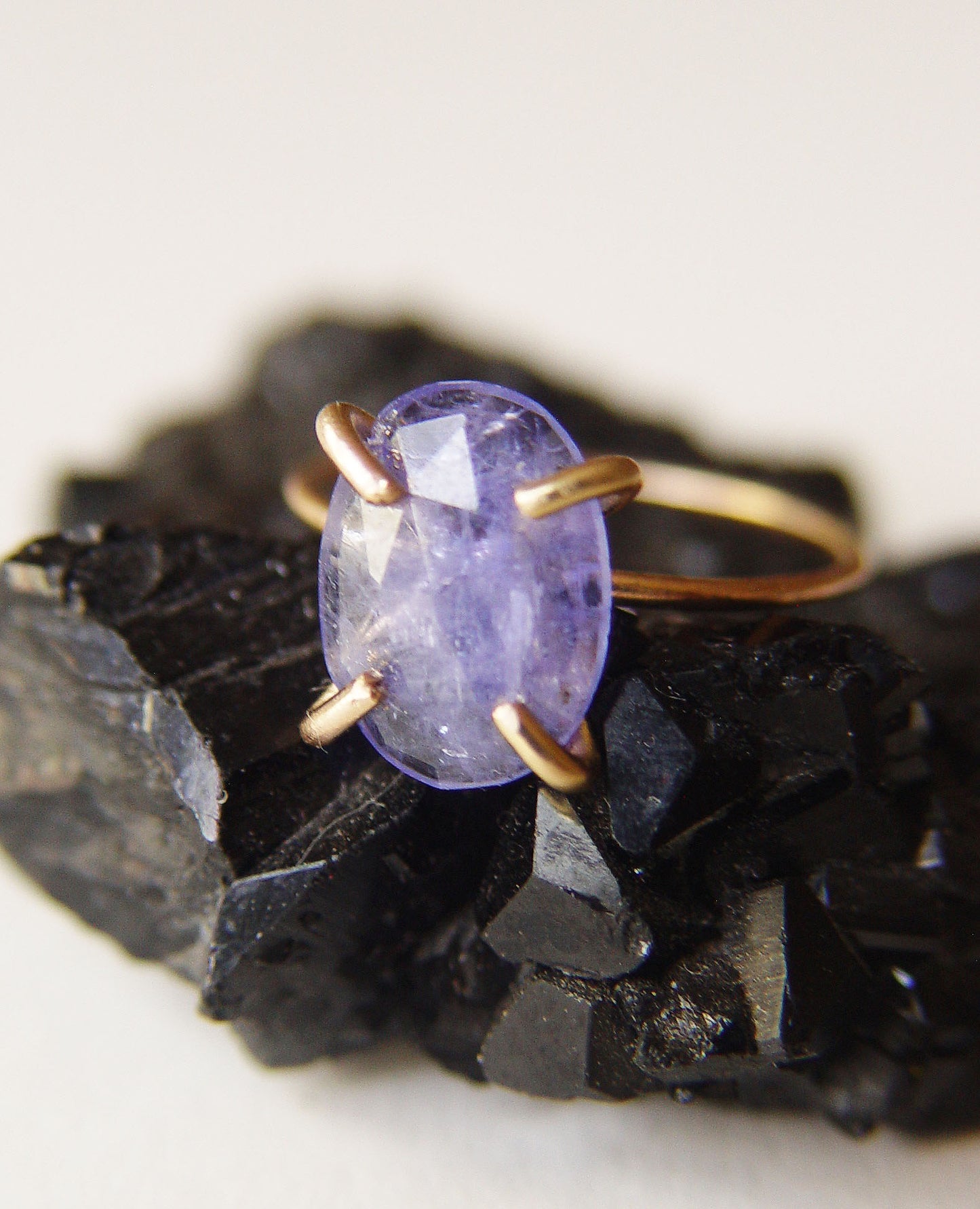 Handmade BlueTanzanite Gold Filled Ring: December Birthstone - Purple Gemstone Engagement Jewelry