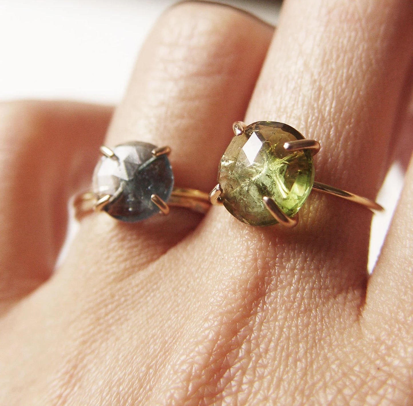 Green Tourmaline Gold Ring: 14k Gold Fill Fall Jewelry - October Birthstone