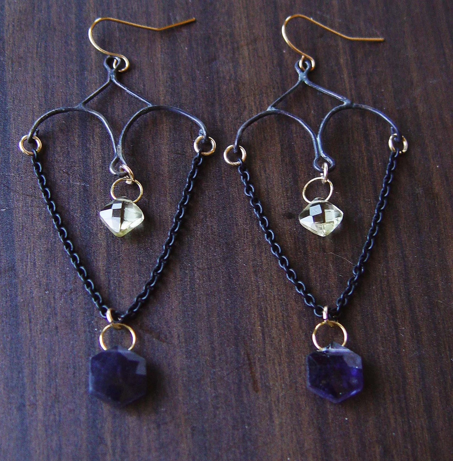 Gothic Chandelier Statement Earrings β Victorian Mourning Halloween Jewelry | Blackened Sterling Silver