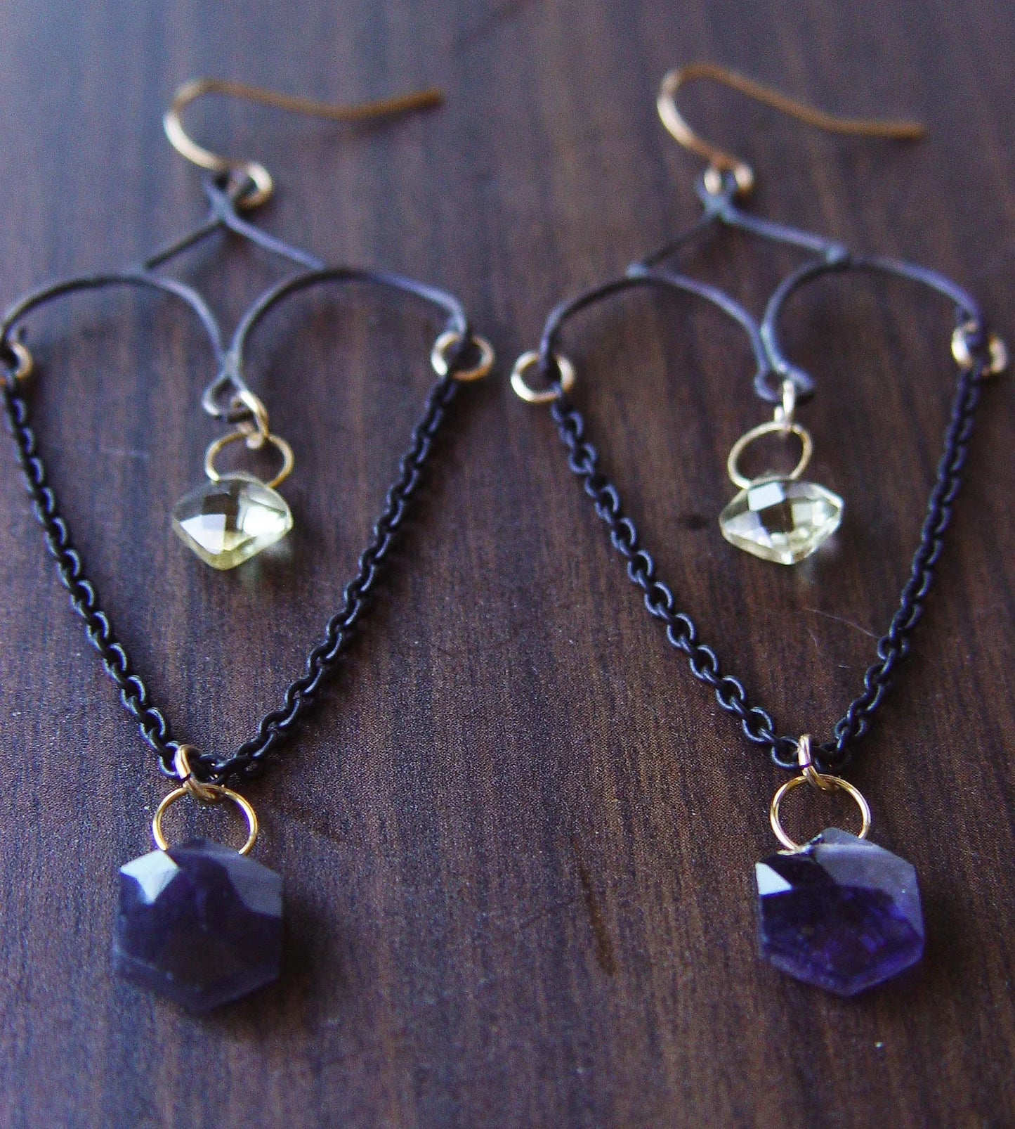 Gothic Chandelier Statement Earrings β Victorian Mourning Halloween Jewelry | Blackened Sterling Silver