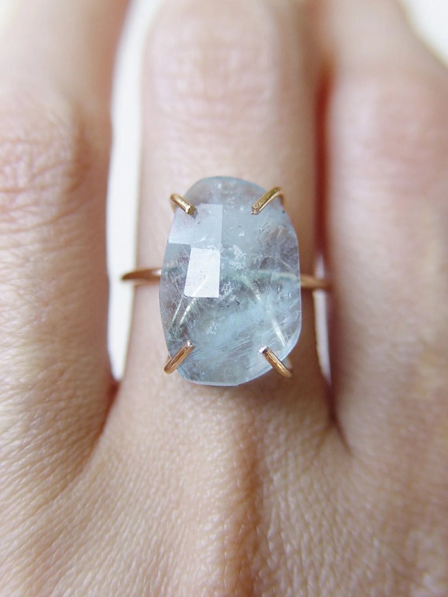 Aquamarine 14k Gold Filled Statement Ring