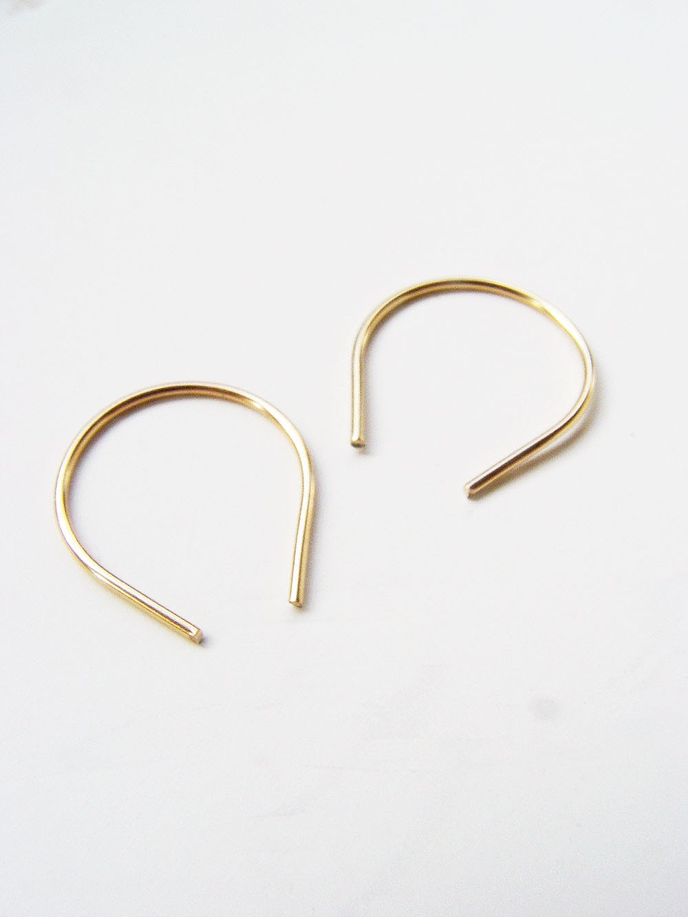 Wishbone Hoop Gold Earrings