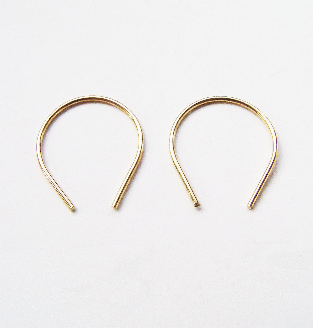 Wishbone Hoop Gold Earrings