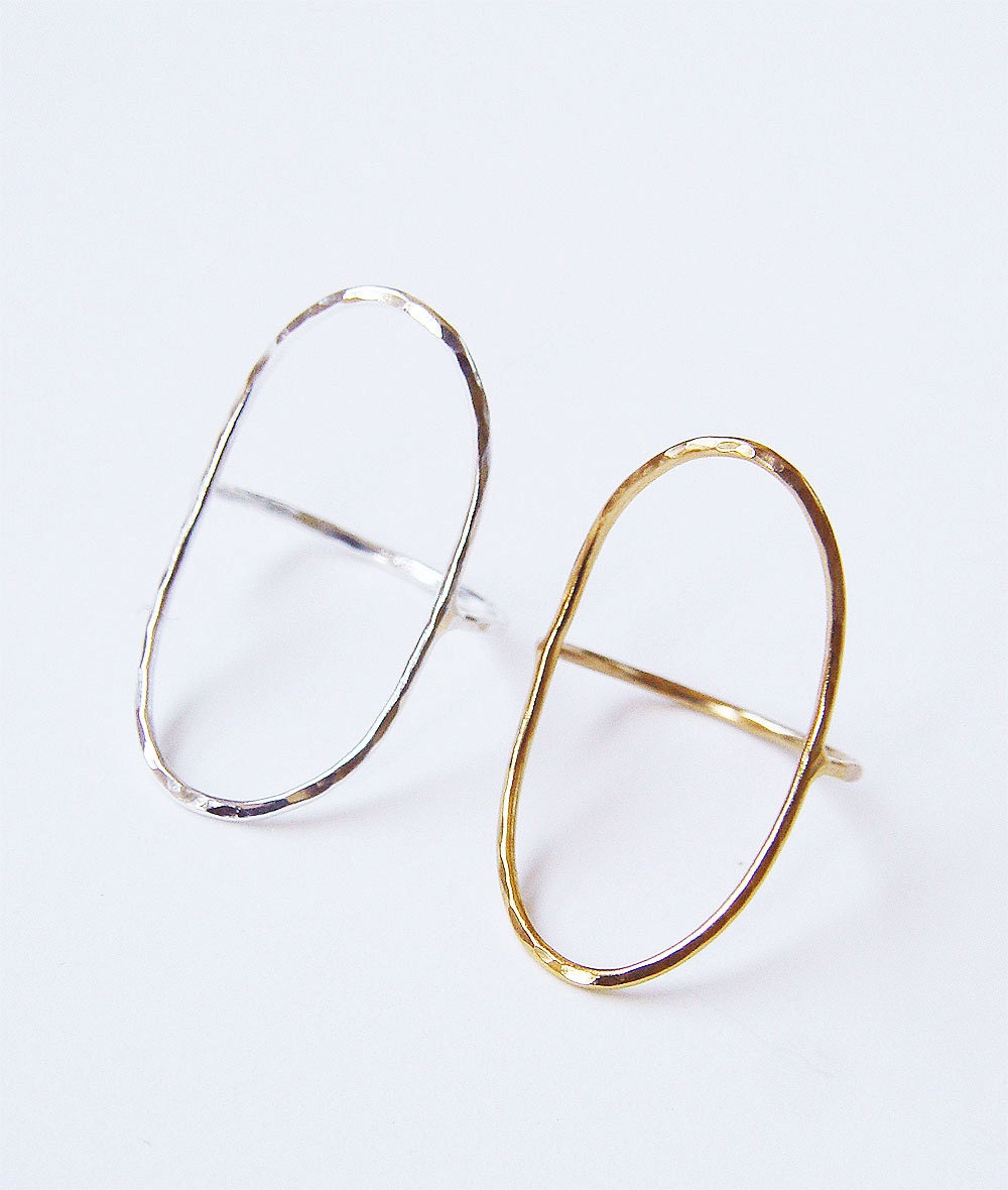 Open Oval Gold Saturn Ring
