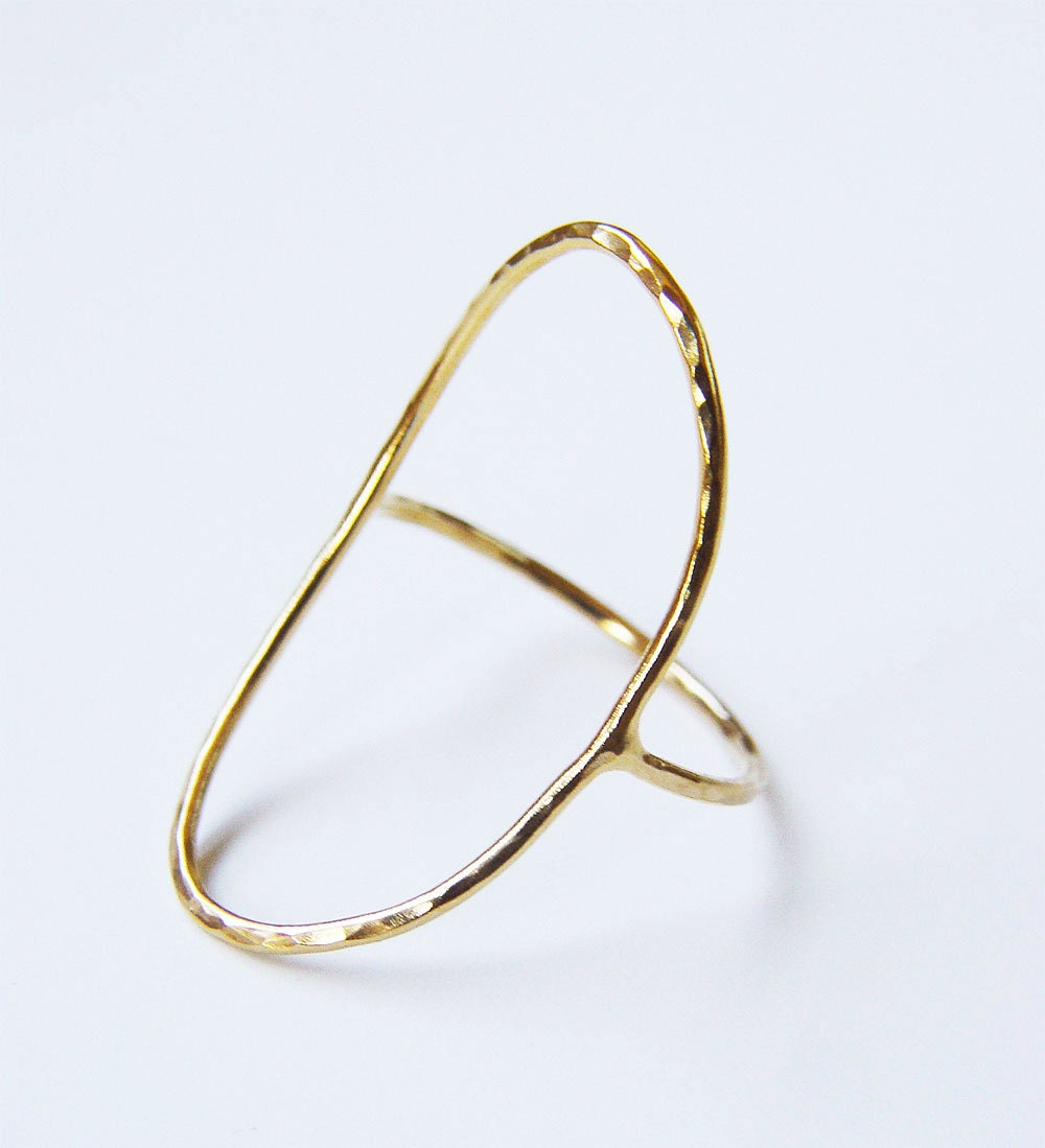 Open Oval Gold Saturn Ring