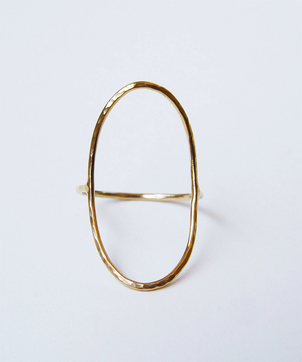 Open Oval Gold Saturn Ring