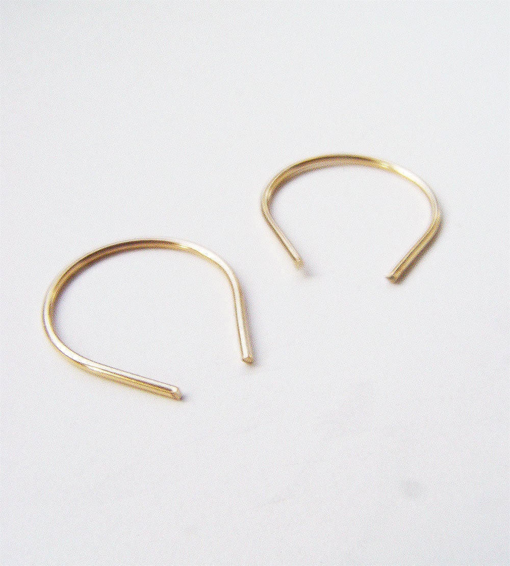 Wishbone Hoop Gold Earrings