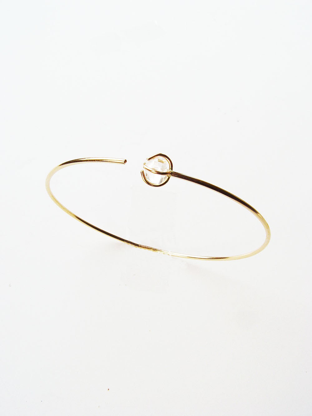 Herkimer Diamond Gold Bangle
