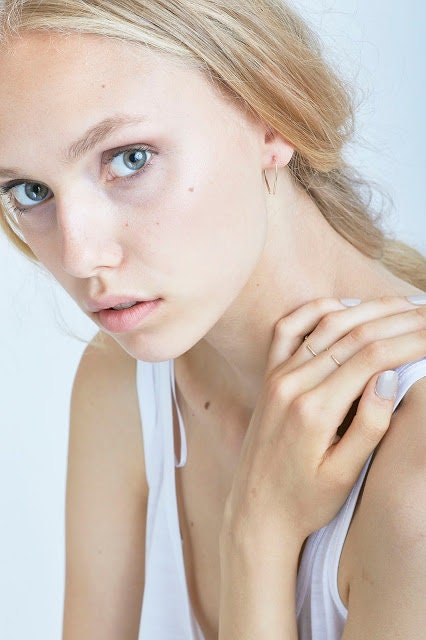 Wishbone Hoop Gold Earrings