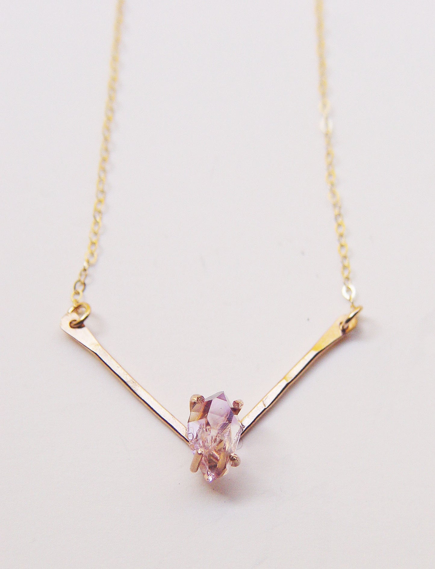 Vera Cruz Amethyst Triangle Gold Necklace