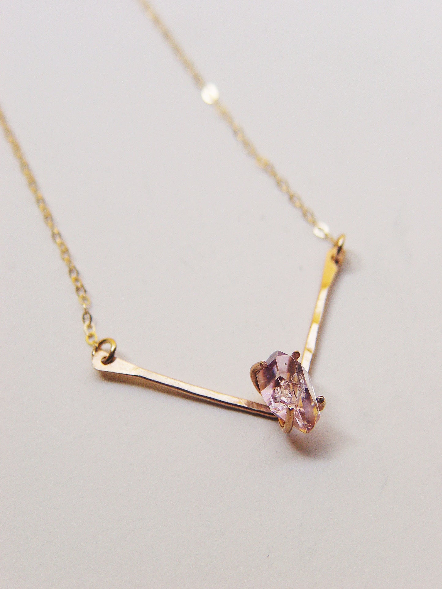 Vera Cruz Amethyst Triangle Gold Necklace