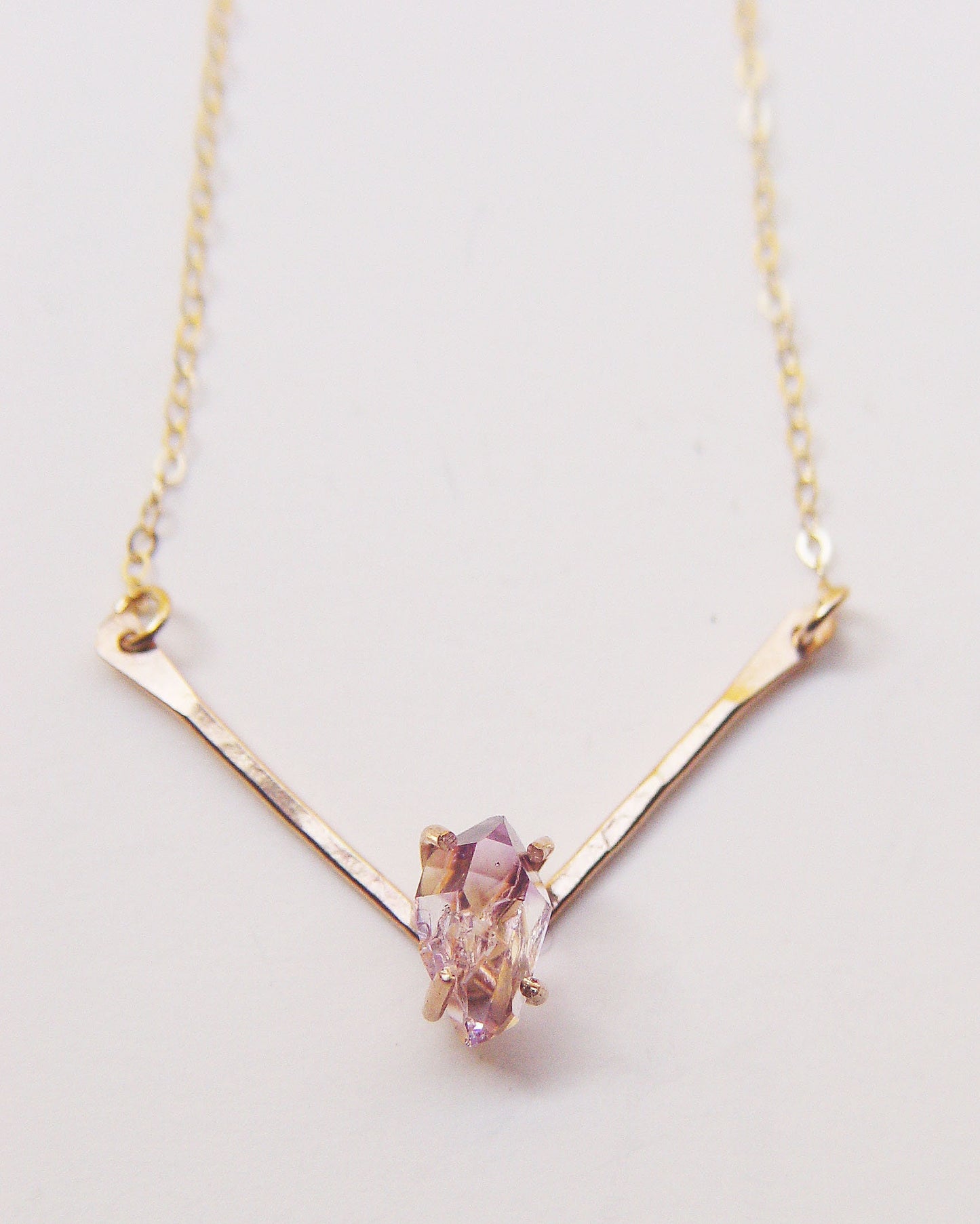 Vera Cruz Amethyst Triangle Gold Necklace