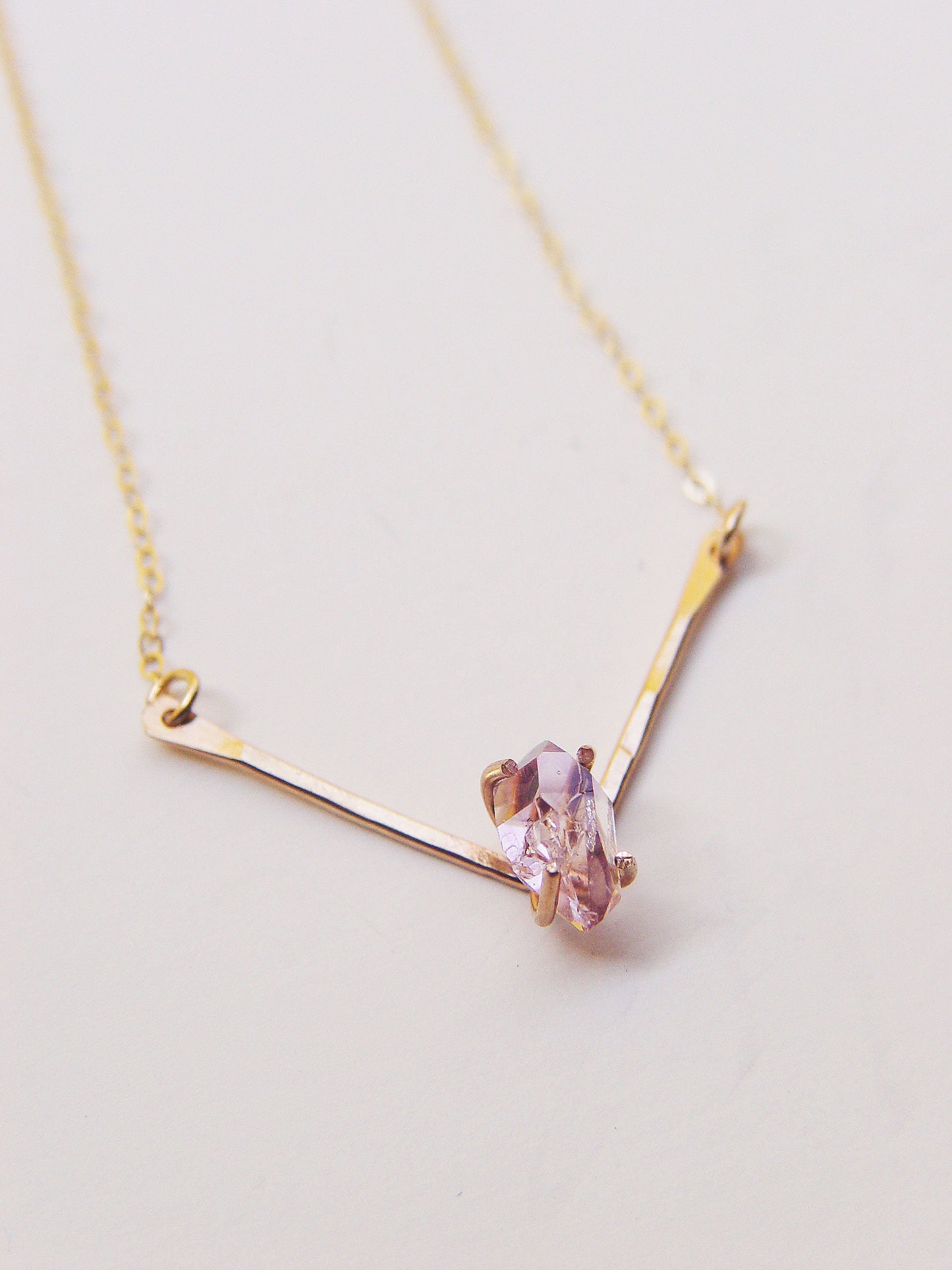 Vera Cruz Amethyst Triangle Gold Necklace