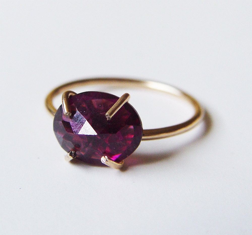Red Garnet 14k Gold Fill Ring