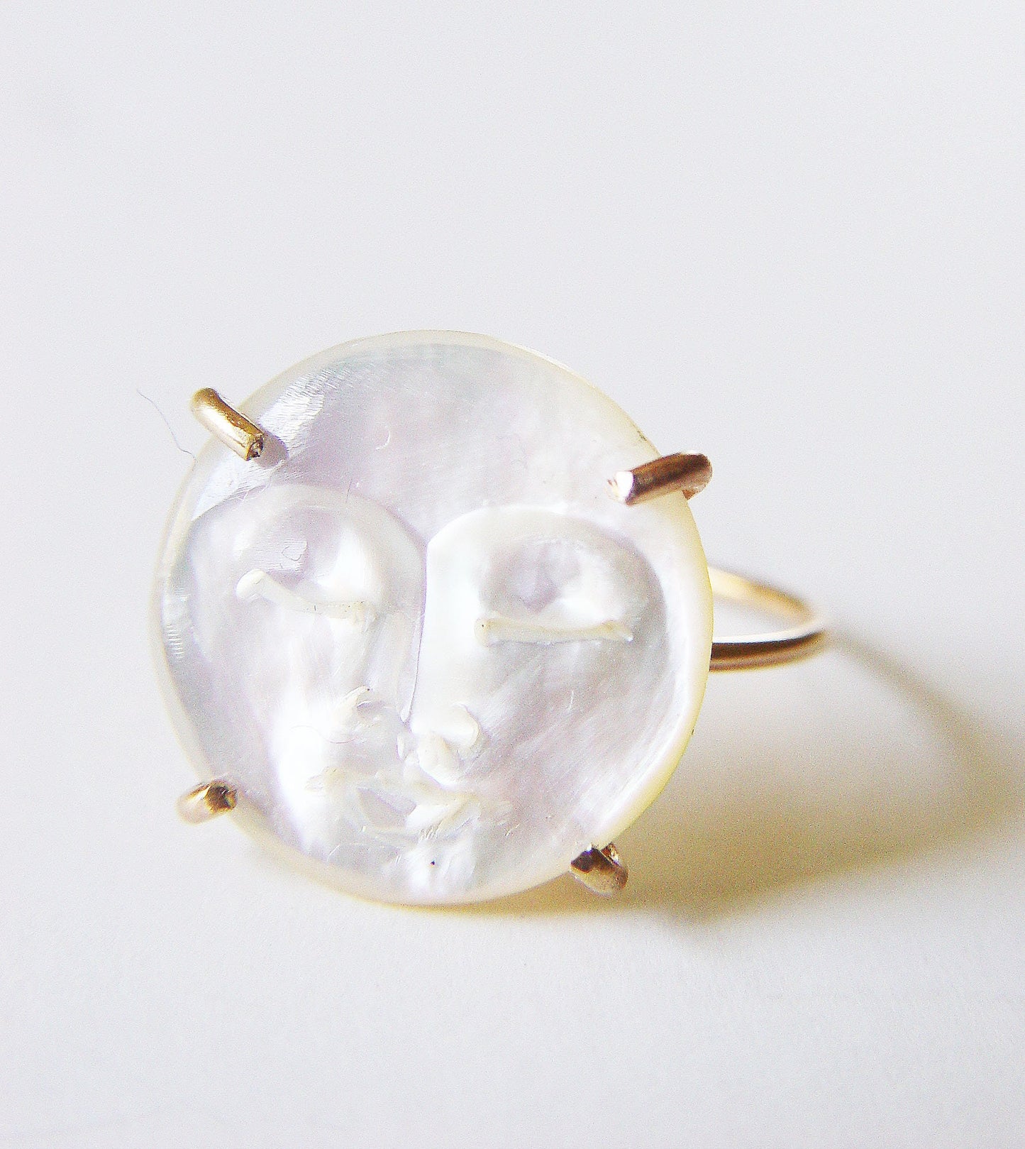 MAN In The MOON Pearl Gold Ring