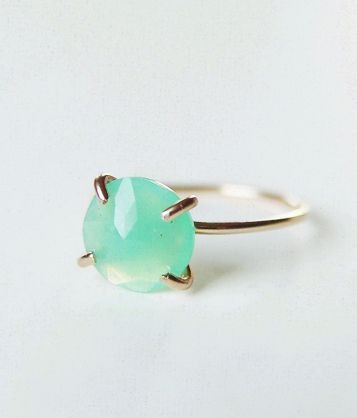 Green Chrysoprase 14k Gold Ring