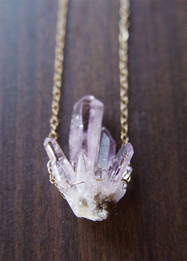 Raw Vera Cruz Amethyst Gold Necklace