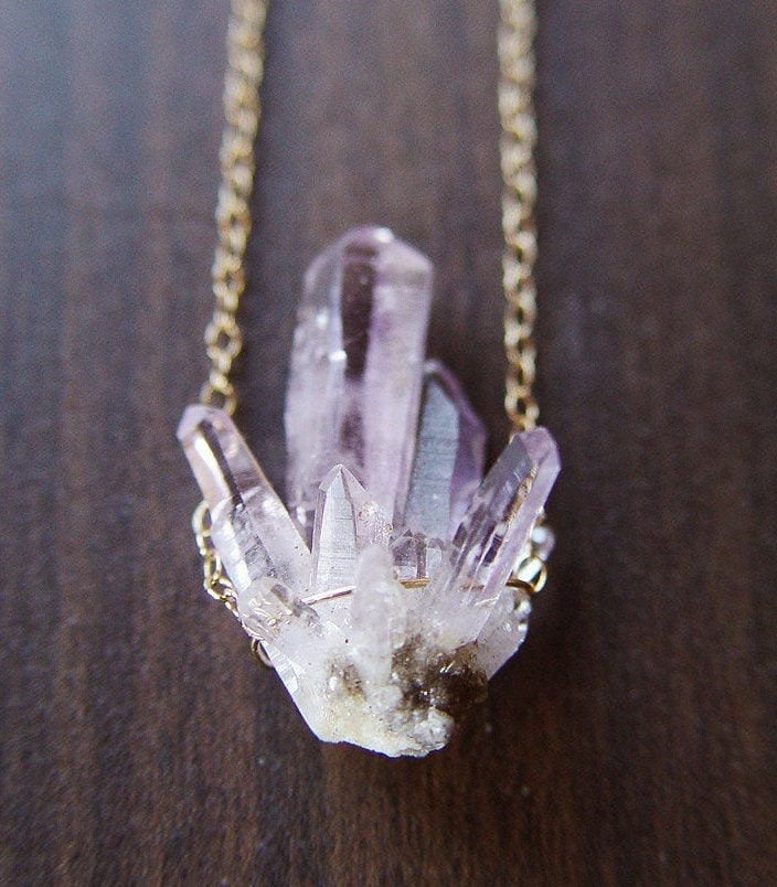 Raw Vera Cruz Amethyst Gold Necklace