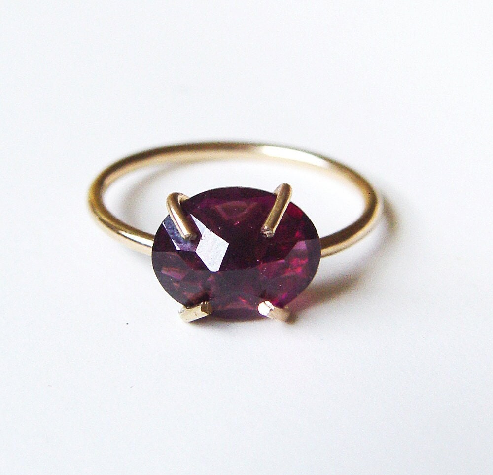 Red Garnet 14k Gold Fill Ring