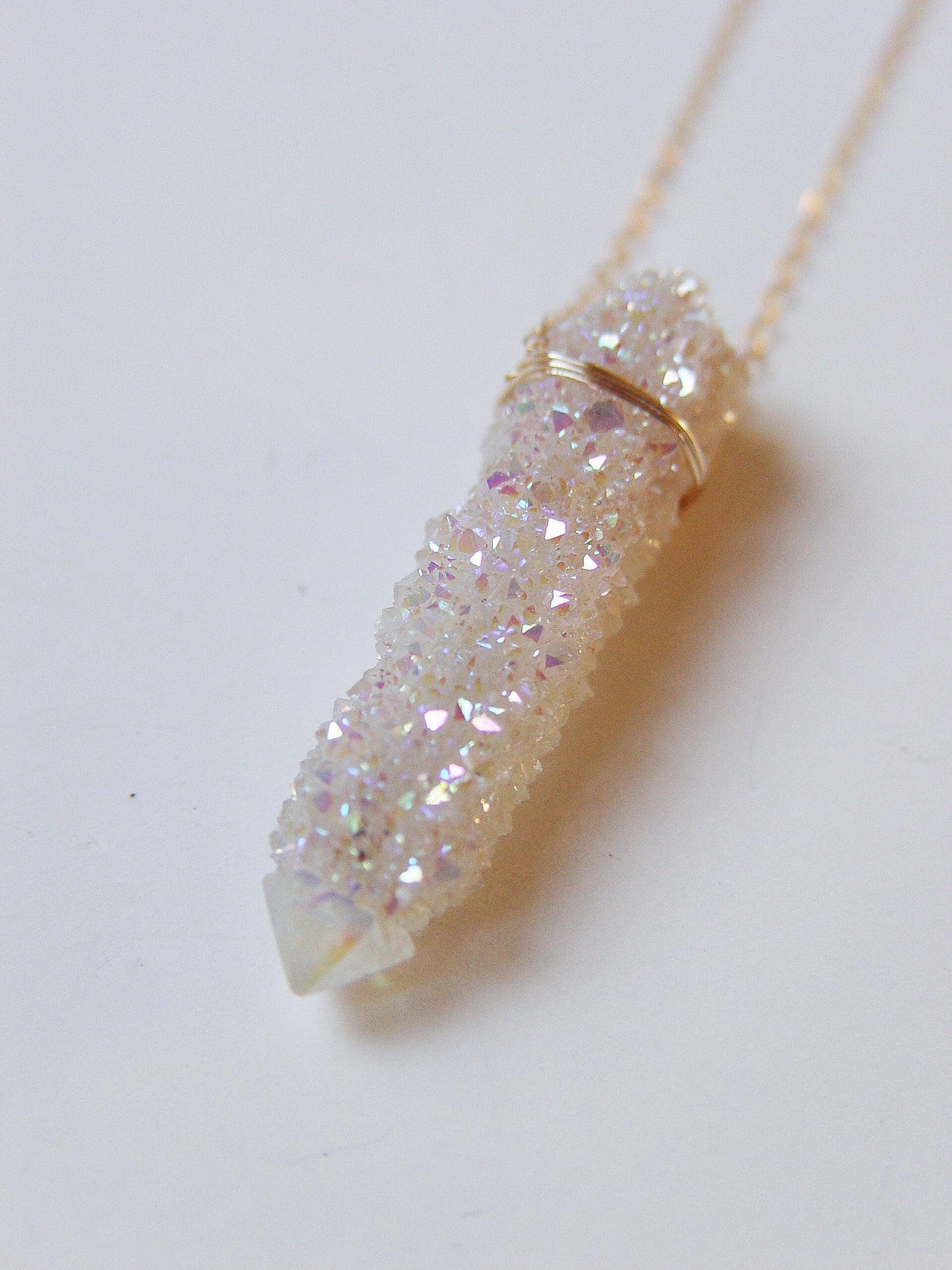 Angel Aura Crystal Gold Necklace