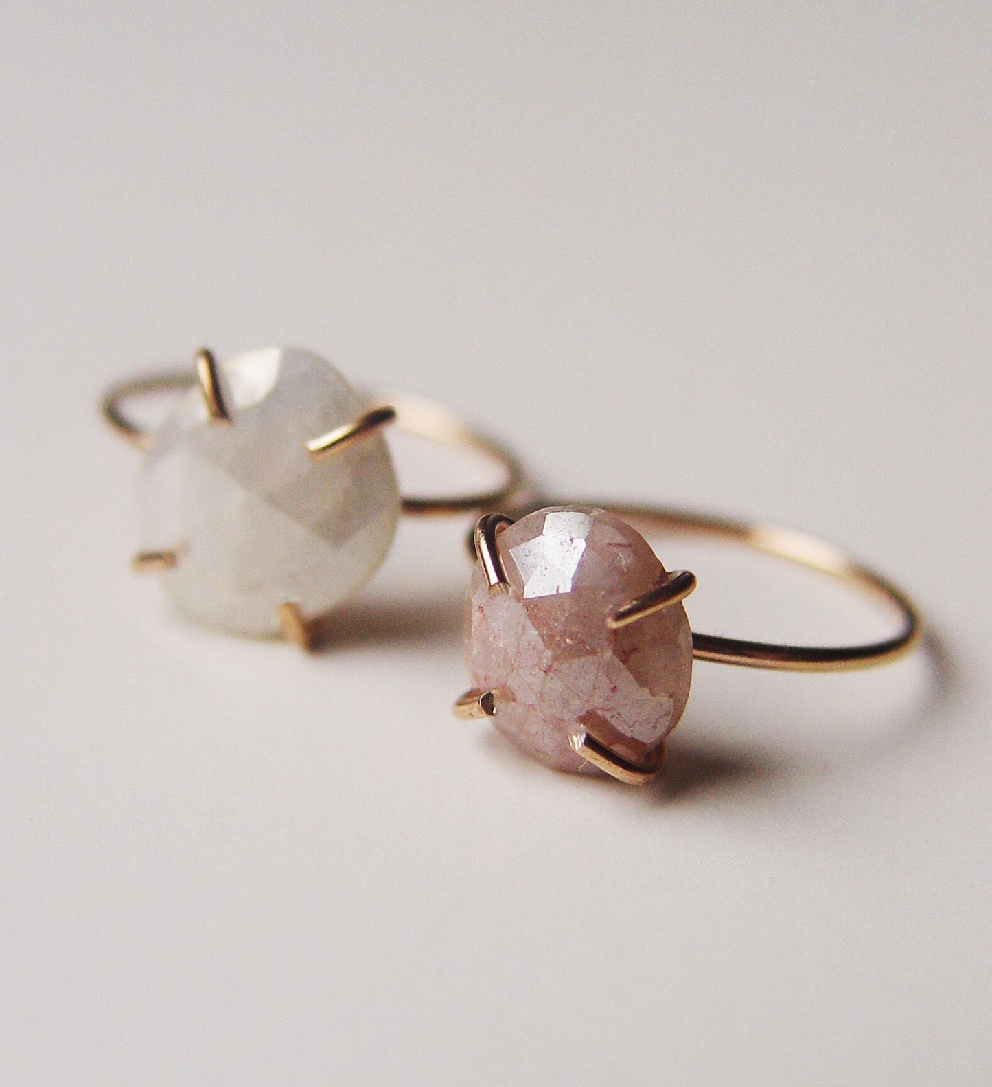Peach Moonstone 14k Gold Ring