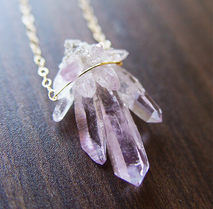 Raw Vera Cruz Amethyst Gold Necklace