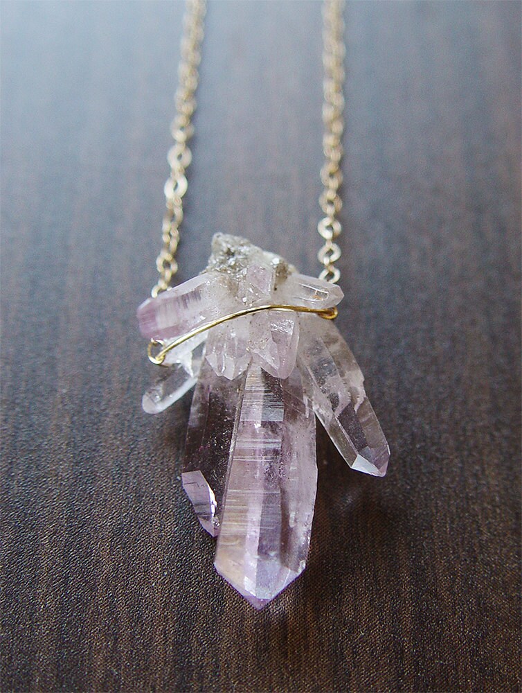 Raw Vera Cruz Amethyst Gold Necklace