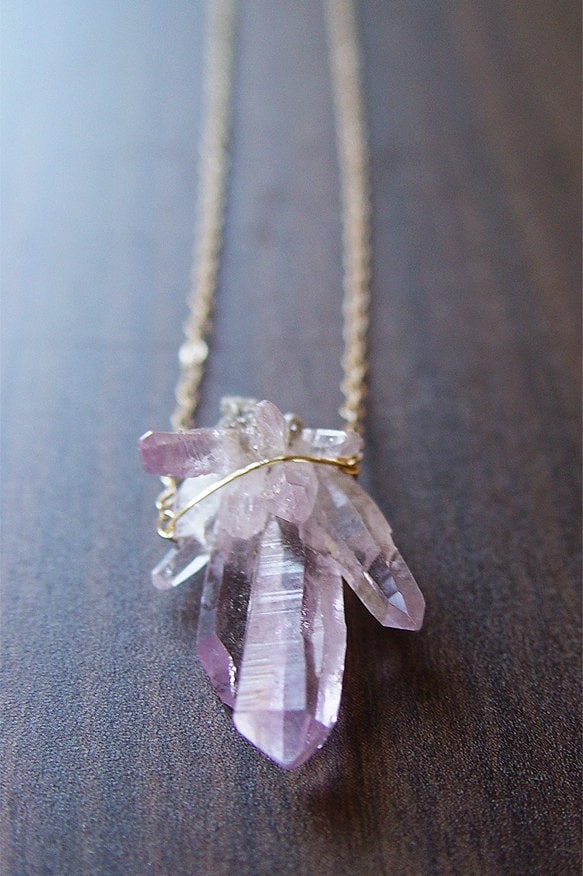 Raw Vera Cruz Amethyst Gold Necklace