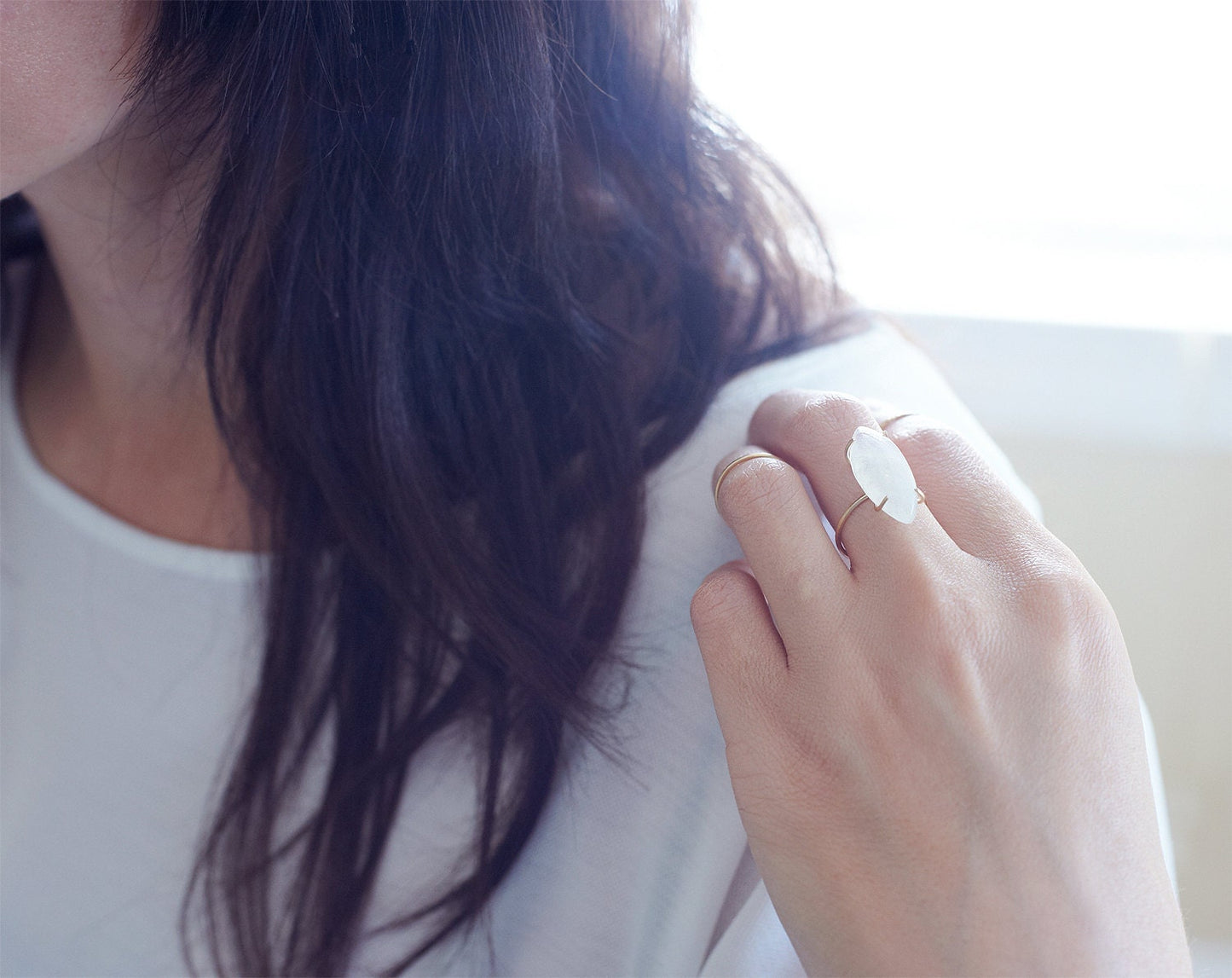 Marquise Moonstone Gold Filled Ring