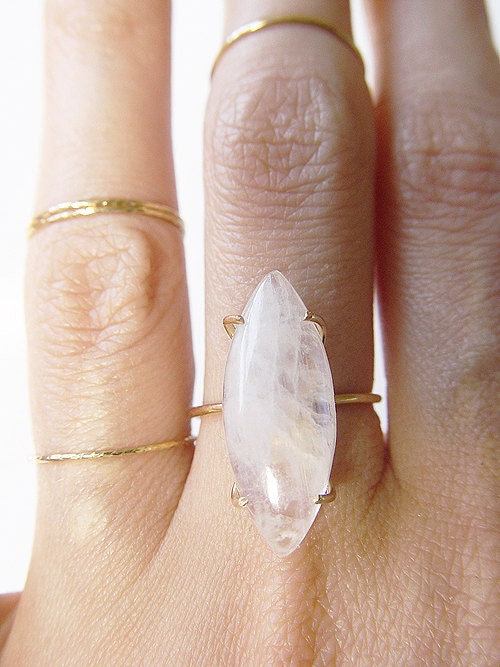 Marquise Moonstone Gold Filled Ring
