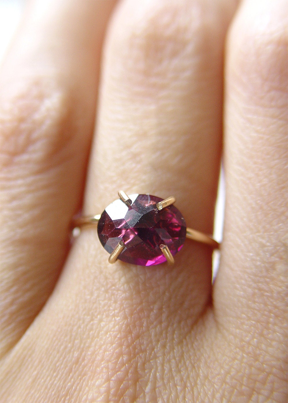 Red Garnet 14k Gold Fill Ring