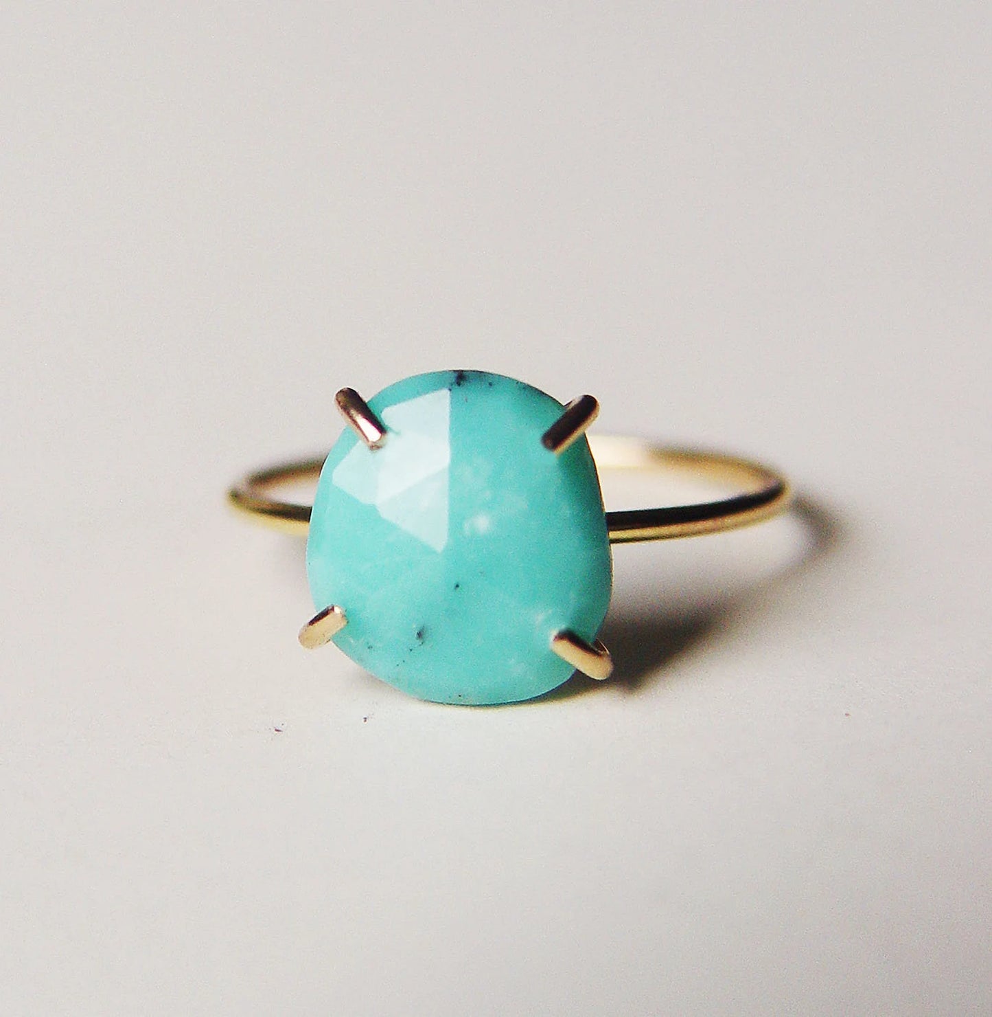 Natural Turquoise 14k Gold Filled Ring, Handcrafted Artisan Turquoise Gemstone Jewelry