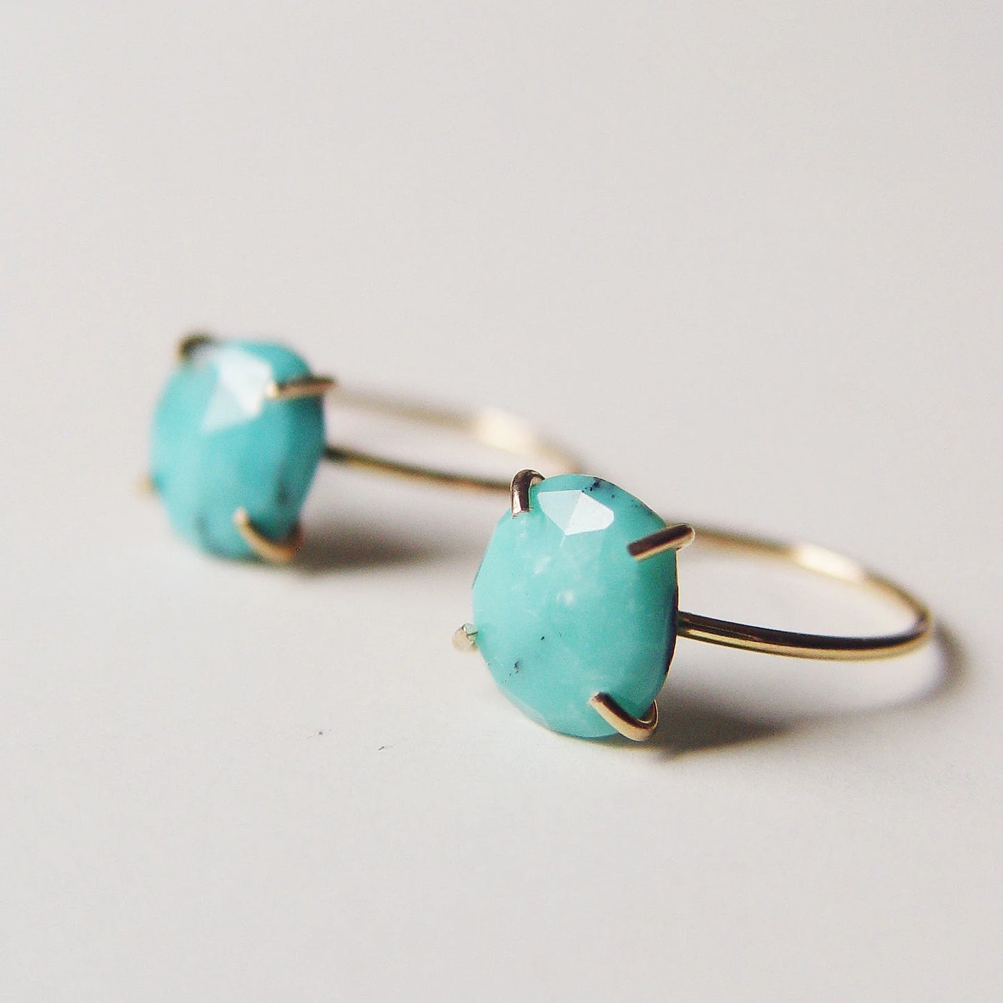 Natural Turquoise 14k Gold Filled Ring, Handcrafted Artisan Turquoise Gemstone Jewelry