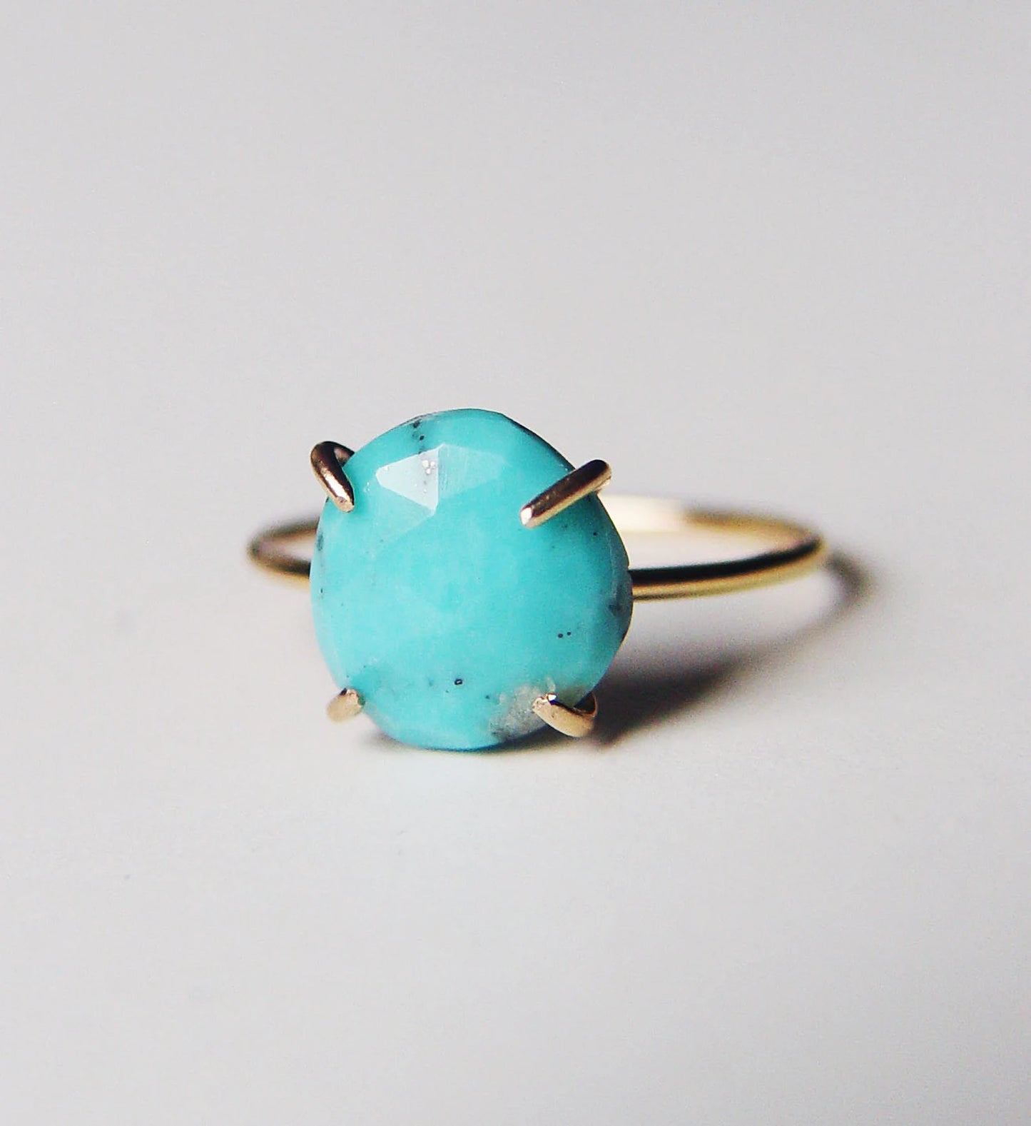 Natural Turquoise 14k Gold Filled Ring, Handcrafted Artisan Turquoise Gemstone Jewelry