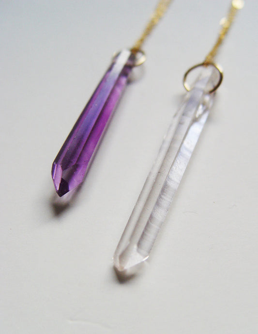 Angel Aura Crystal Point Gold Filled Necklace