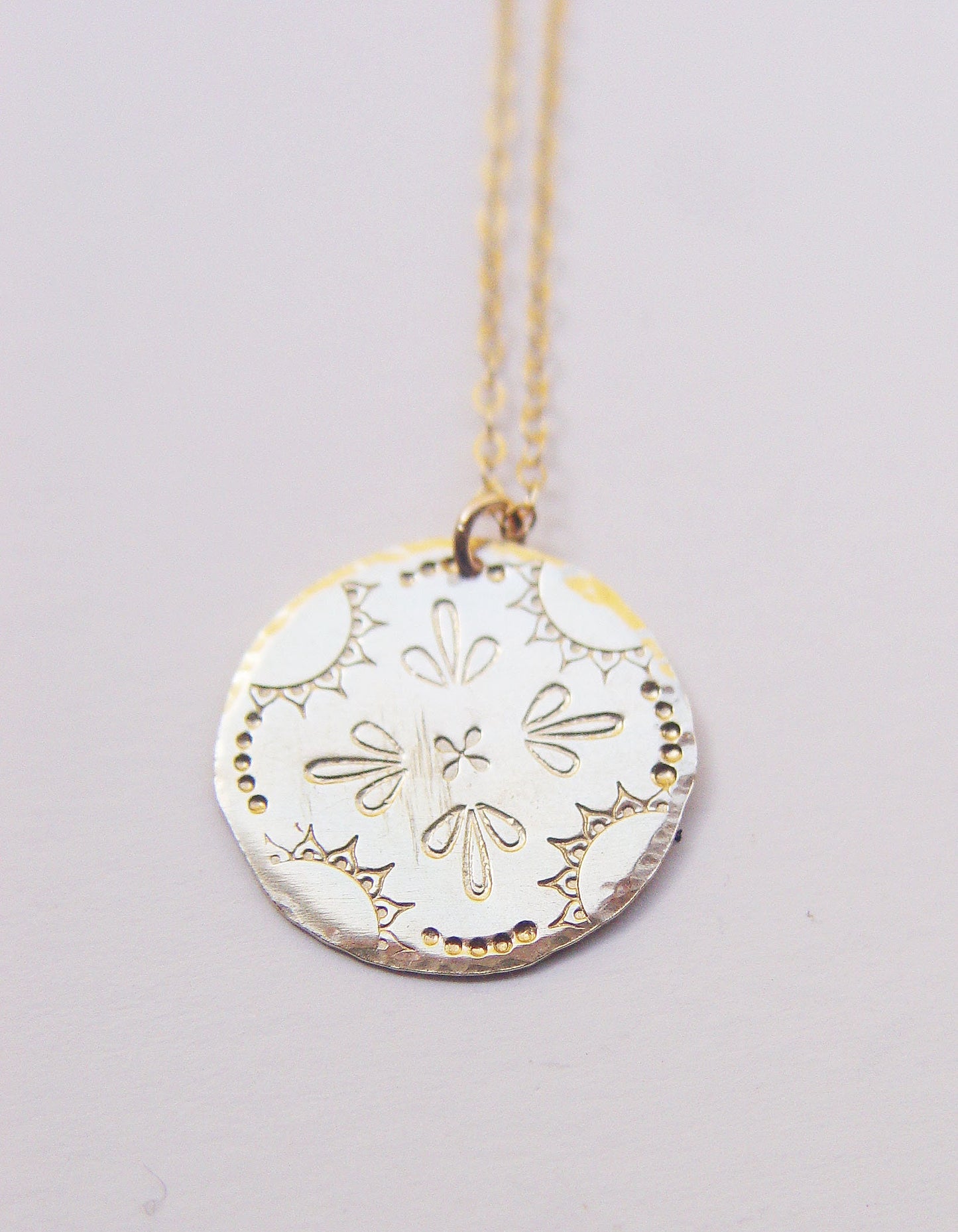 Sun Talisman Gold Medallion Necklace