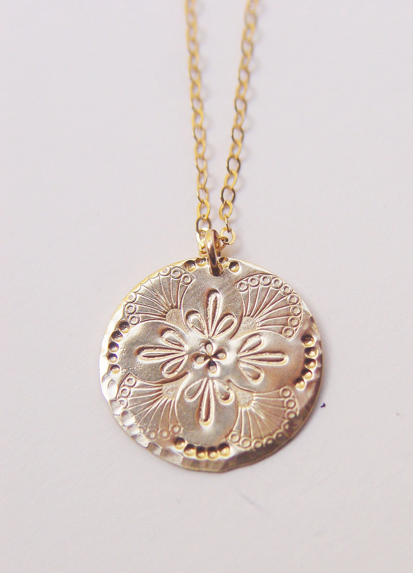 Sun Talisman Gold Medallion Necklace