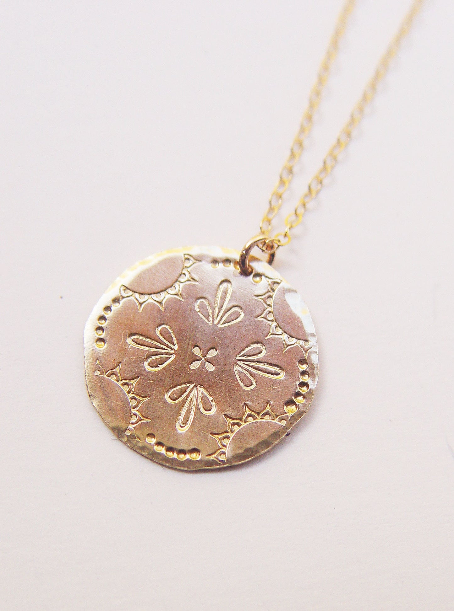 Sun Talisman Gold Medallion Necklace