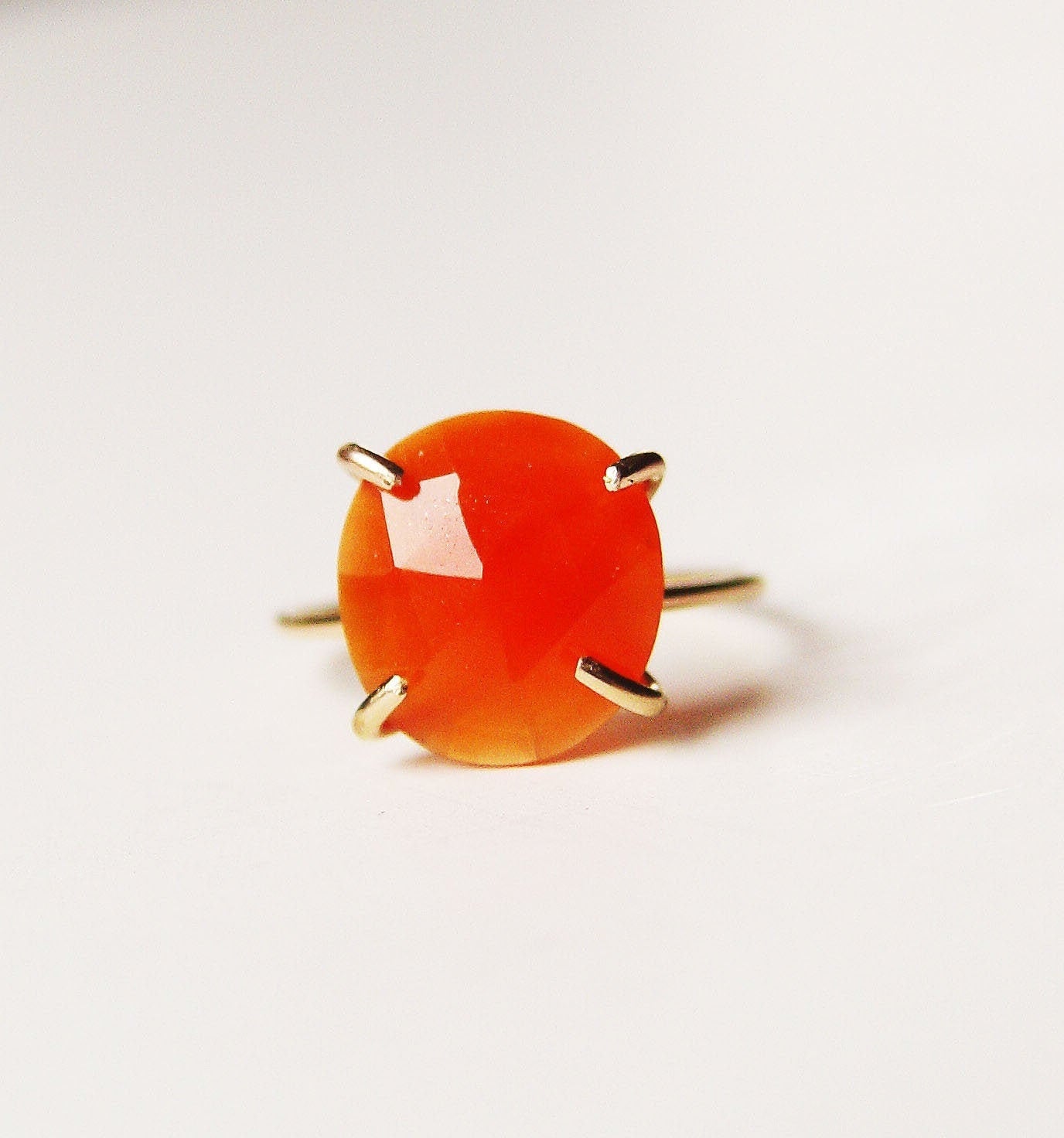 Rose Cut Carnelian Gold Ring