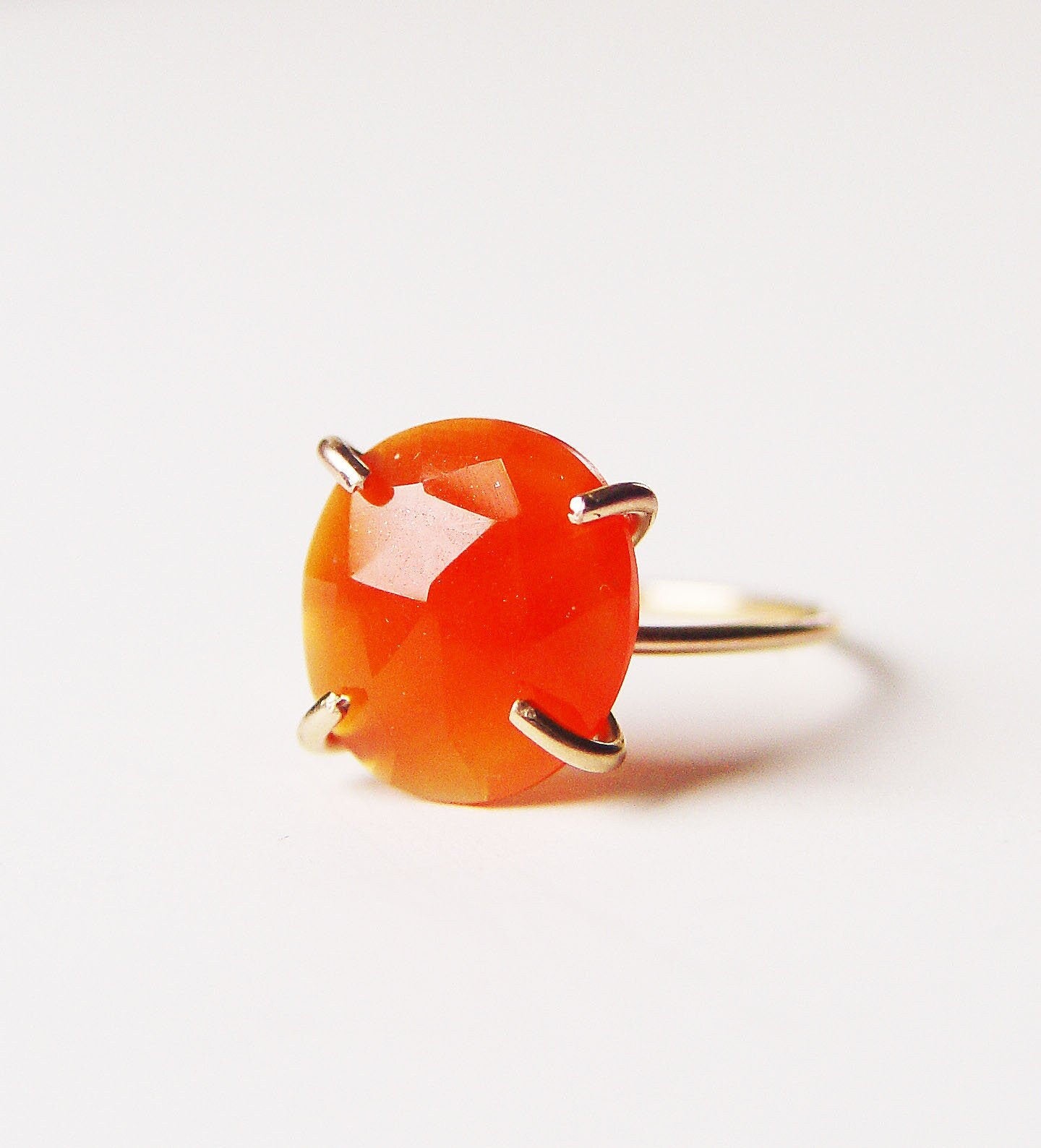 Rose Cut Carnelian Gold Ring