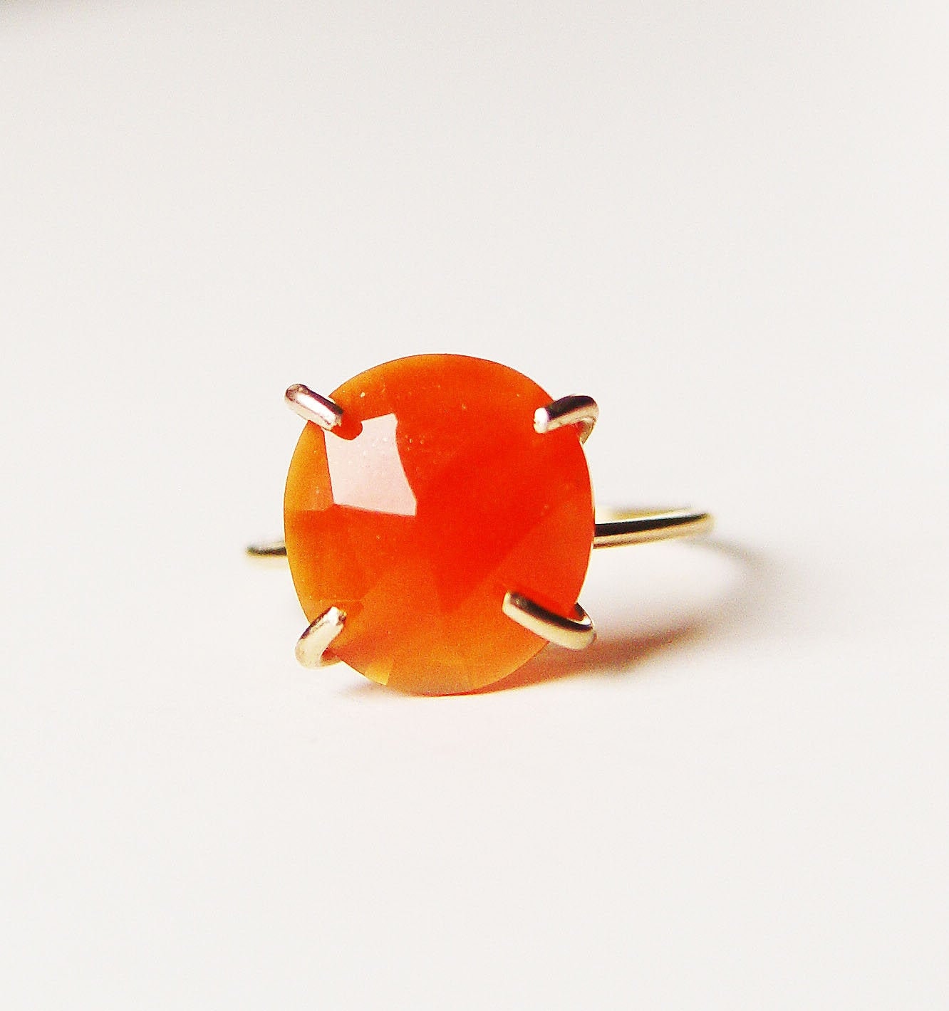 Rose Cut Carnelian Gold Ring