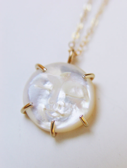 Pearl MAN In The MOON Gold Necklace