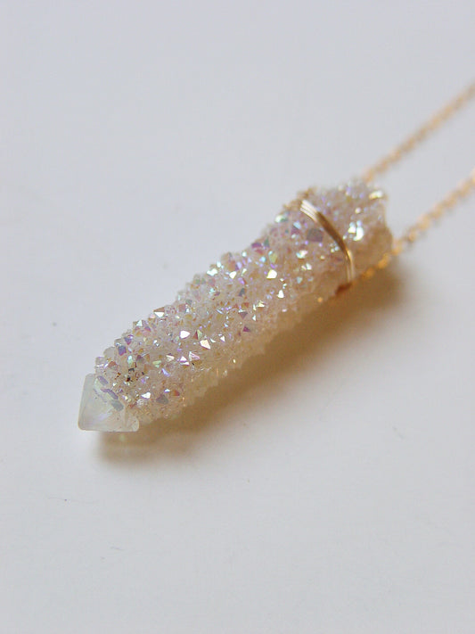 Angel Aura Crystal Gold Necklace