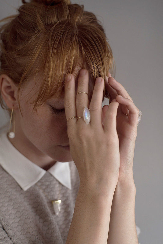 Marquise Moonstone Gold Filled Ring