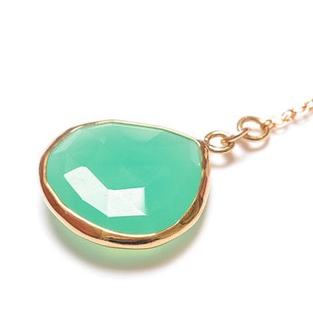 Apple Chrysoprase Gold Necklace